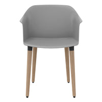 POLYTONE-C chaise visiteur et conférence | Structure en bois massif, couleur gris