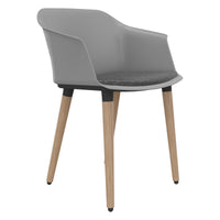 POLYTONE-C chaise visiteur et conférence | Structure en bois massif, couleur gris