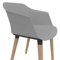 POLYTONE-C chaise visiteur et conférence | Structure en bois massif, couleur gris