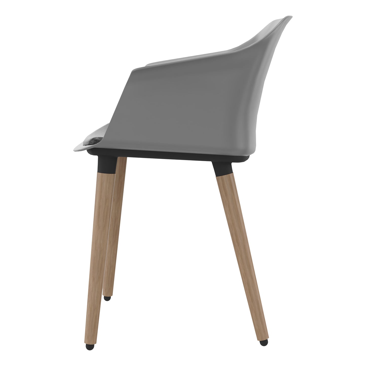 POLYTONE-C chaise visiteur et conférence | Structure en bois massif, couleur gris