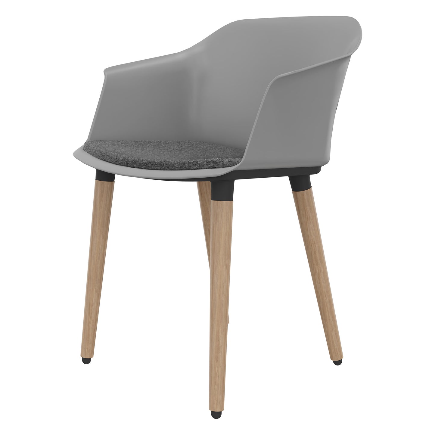 POLYTONE-C chaise visiteur et conférence | Structure en bois massif, couleur gris