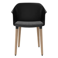 POLYTONE-C visitor and conference chair | Solid wood frame, color black