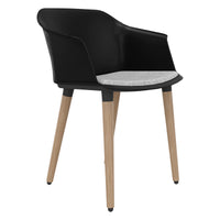 POLYTONE-C visitor and conference chair | Solid wood frame, color black