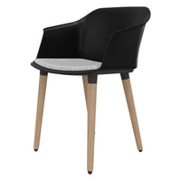 POLYTONE-C visitor and conference chair | Solid wood frame, color black