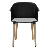 POLYTONE-C visitor and conference chair | Solid wood frame, color black