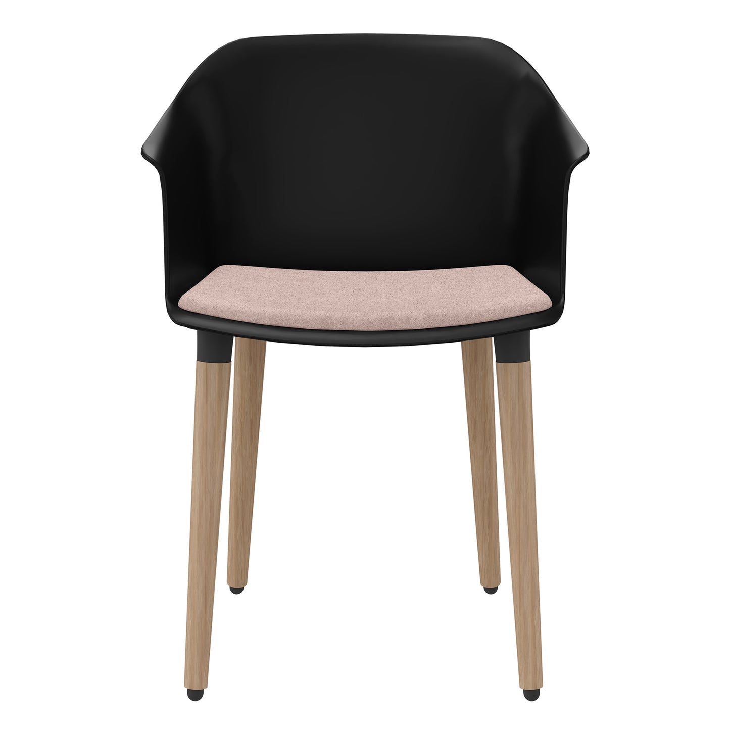 POLYTONE-C visitor and conference chair | Solid wood frame, color black