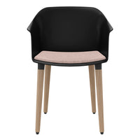 POLYTONE-C visitor and conference chair | Solid wood frame, color black