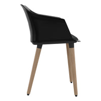 POLYTONE-C visitor and conference chair | Solid wood frame, color black