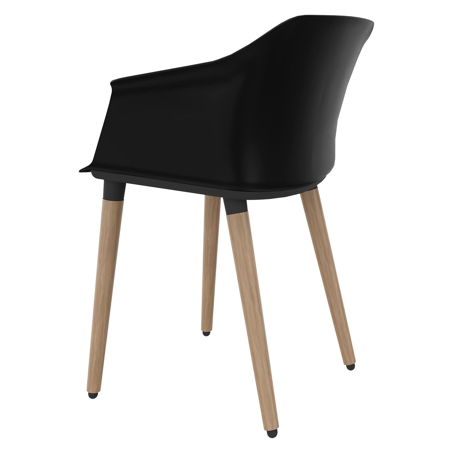 POLYTONE-C visitor and conference chair | Solid wood frame, color black