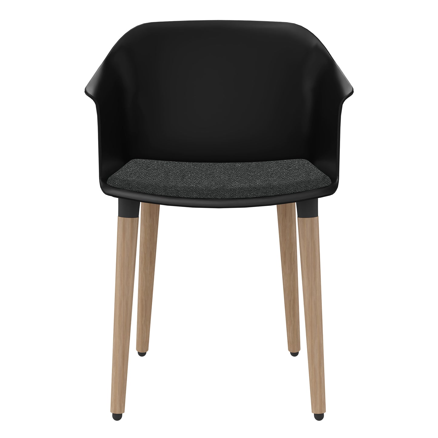 POLYTONE-C visitor and conference chair | Solid wood frame, color black