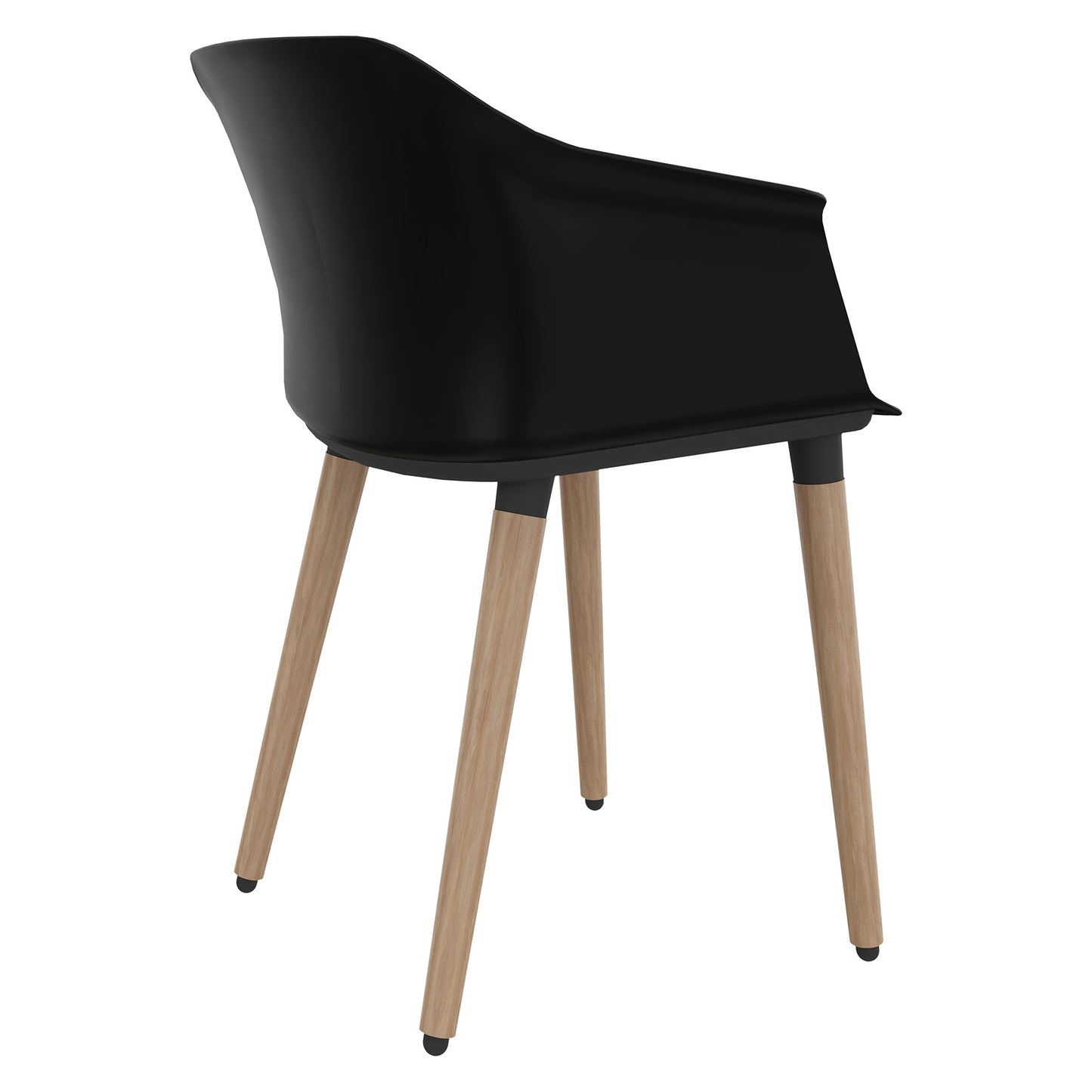 POLYTONE-C visitor and conference chair | Solid wood frame, color black