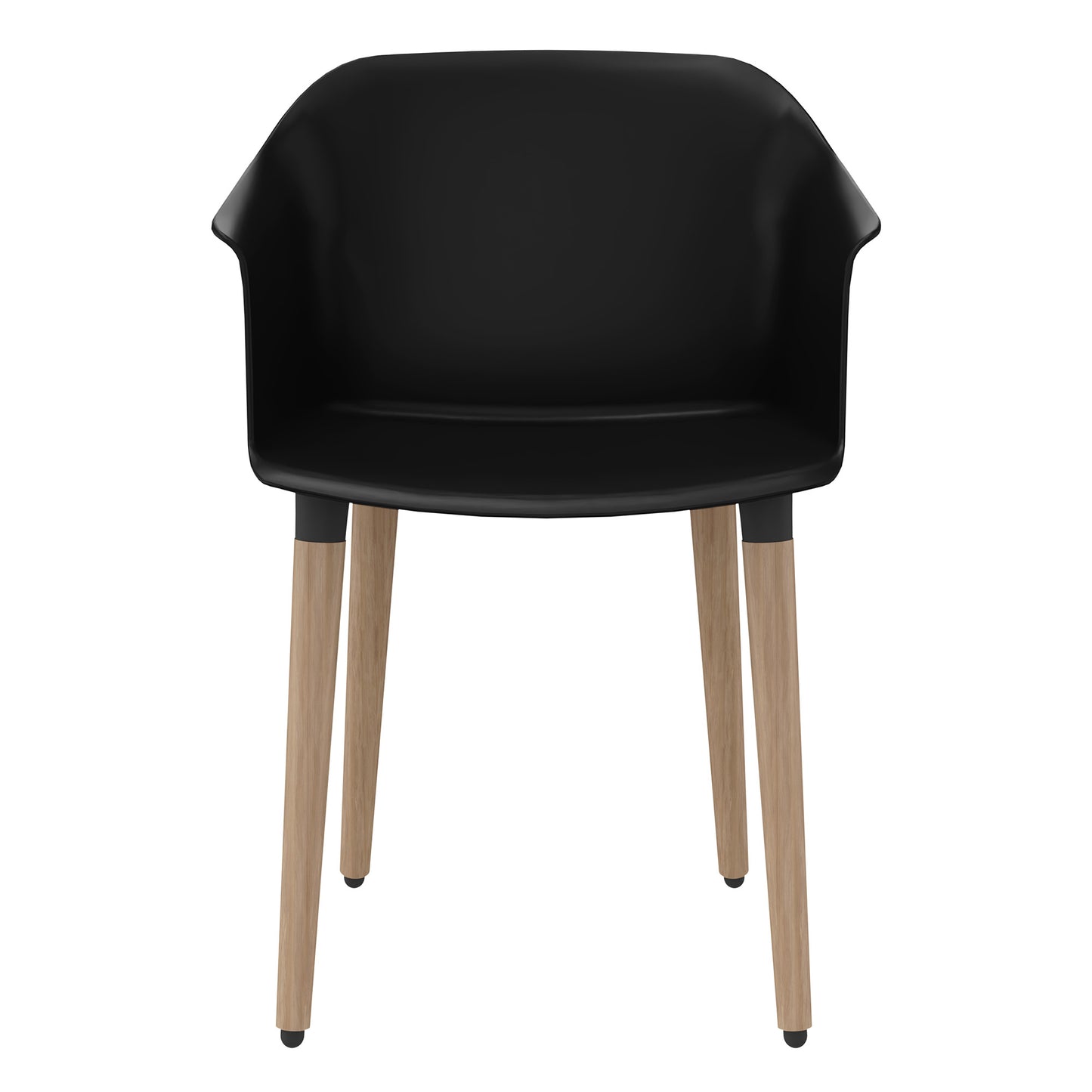 POLYTONE-C visitor and conference chair | Solid wood frame, color black