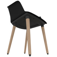 POLYTONE-C visitor and conference chair | Solid wood frame, color black