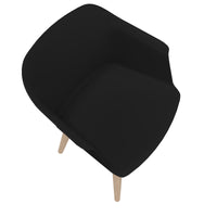 POLYTONE-C visitor and conference chair | Solid wood frame, color black