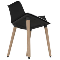 POLYTONE-C visitor and conference chair | Solid wood frame, color black