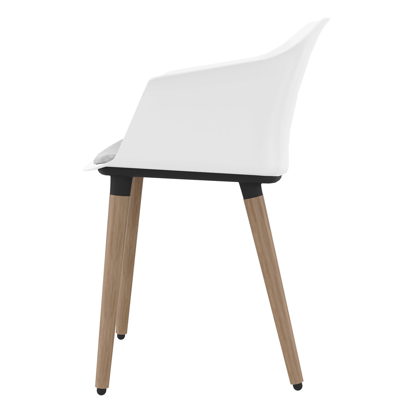 Polytone-C visitor and conference chair | Solid wood frame, color white