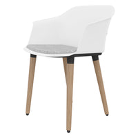 Polytone-C visitor and conference chair | Solid wood frame, color white