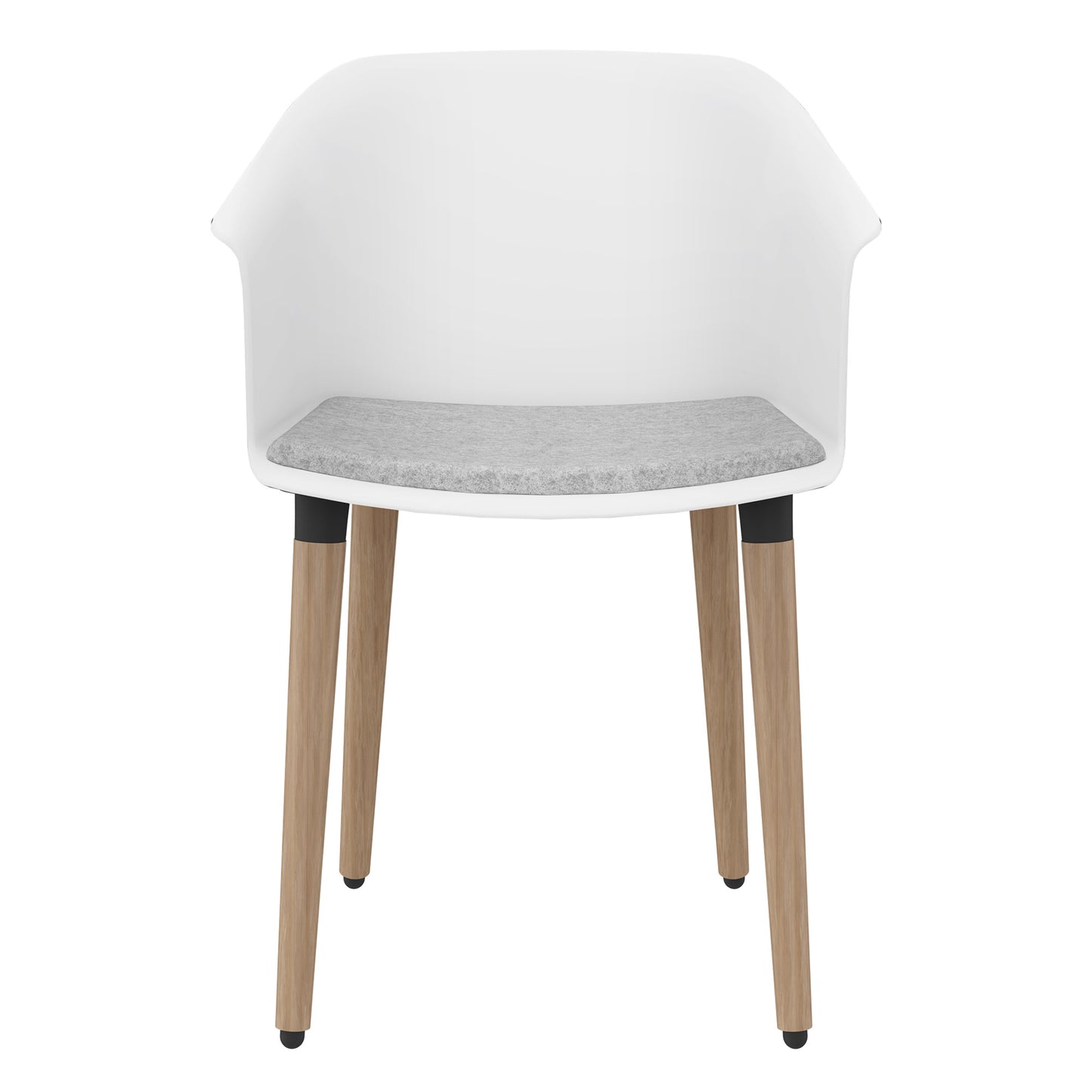 Polytone-C visitor and conference chair | Solid wood frame, color white