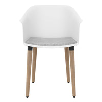 Polytone-C visitor and conference chair | Solid wood frame, color white