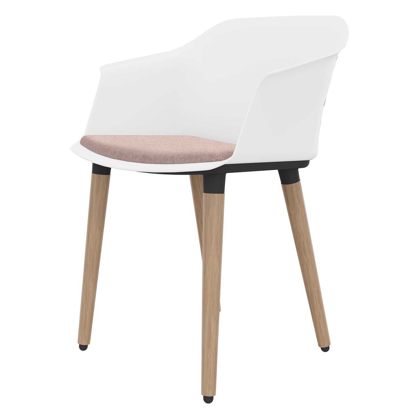 Polytone-C visitor and conference chair | Solid wood frame, color white