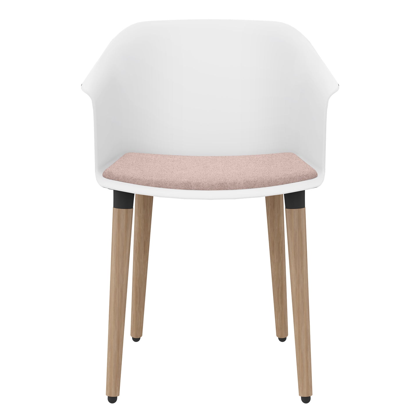 Polytone-C visitor and conference chair | Solid wood frame, color white