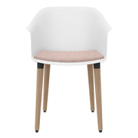 Polytone-C visitor and conference chair | Solid wood frame, color white