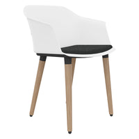 Polytone-C visitor and conference chair | Solid wood frame, color white