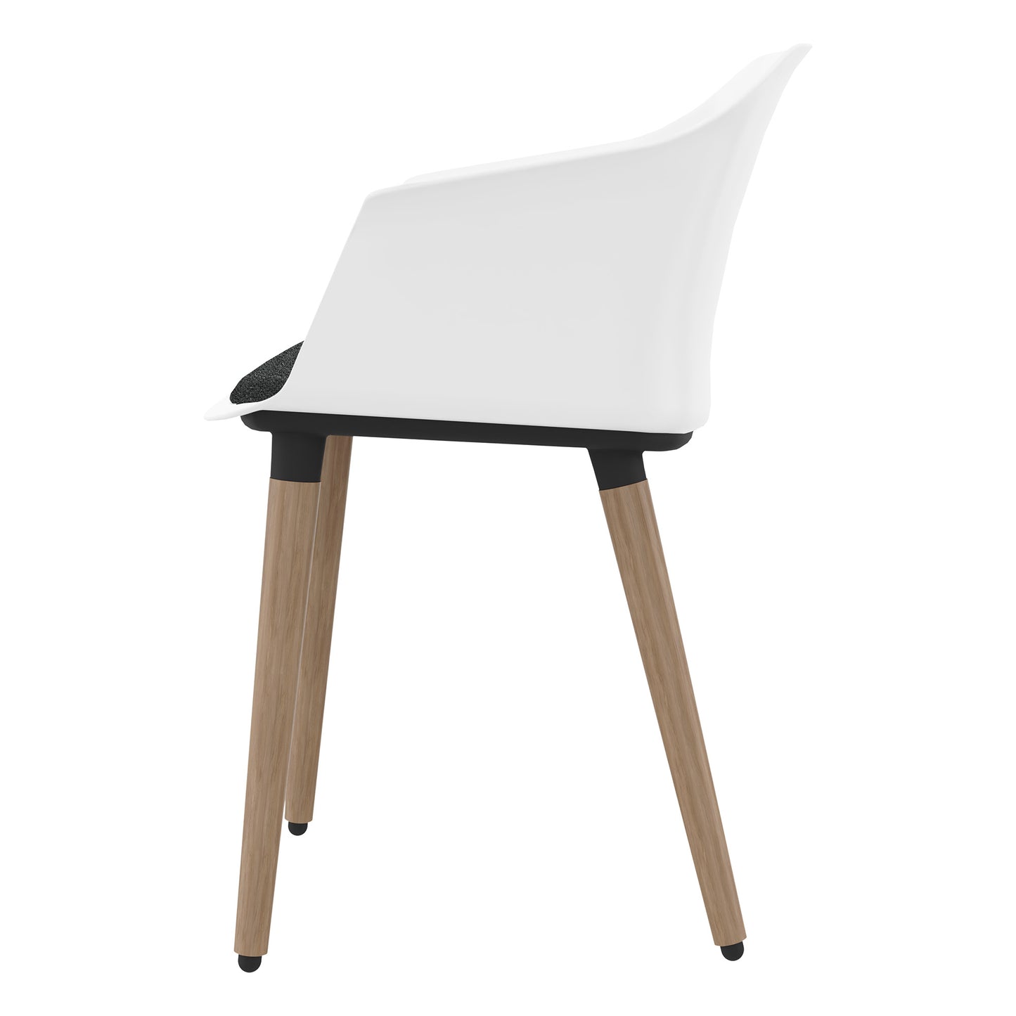 Polytone-C visitor and conference chair | Solid wood frame, color white