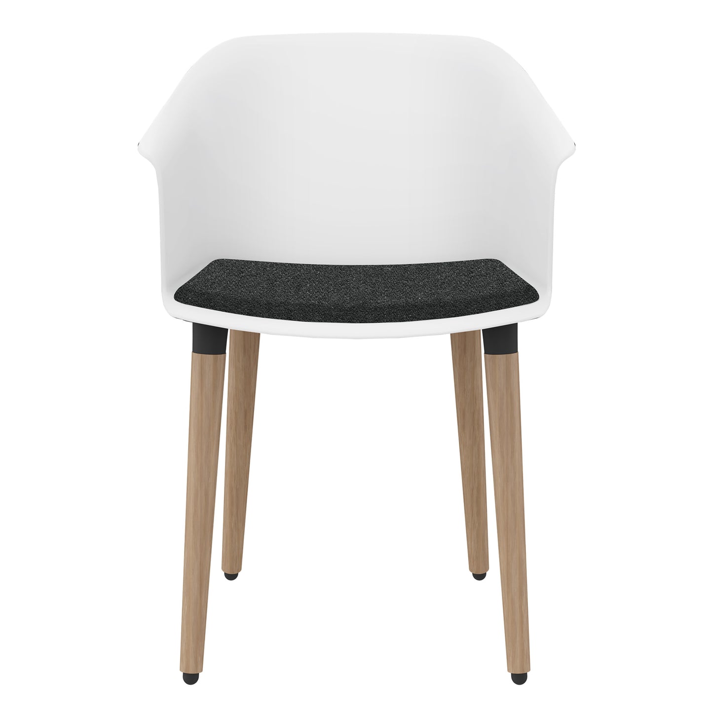 Polytone-C visitor and conference chair | Solid wood frame, color white