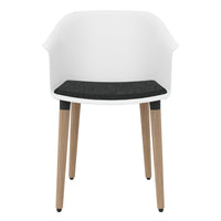 Polytone-C visitor and conference chair | Solid wood frame, color white