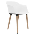 POLYTONE-C Visitor and conference chair | Solid wood frame, white color  - 1 Thumbnail Image