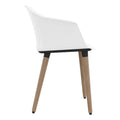 POLYTONE-C Visitor and conference chair | Solid wood frame, white color  - 2 Thumbnail Image