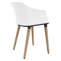POLYTONE-C Visitor and conference chair | Solid wood frame, white color  - 3 Thumbnail Image