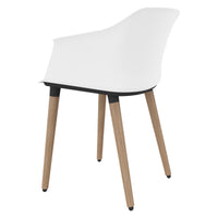 Polytone-C visitor and conference chair | Solid wood frame, color white