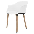 POLYTONE-C Visitor and conference chair | Solid wood frame, white color  - 6 Thumbnail Image