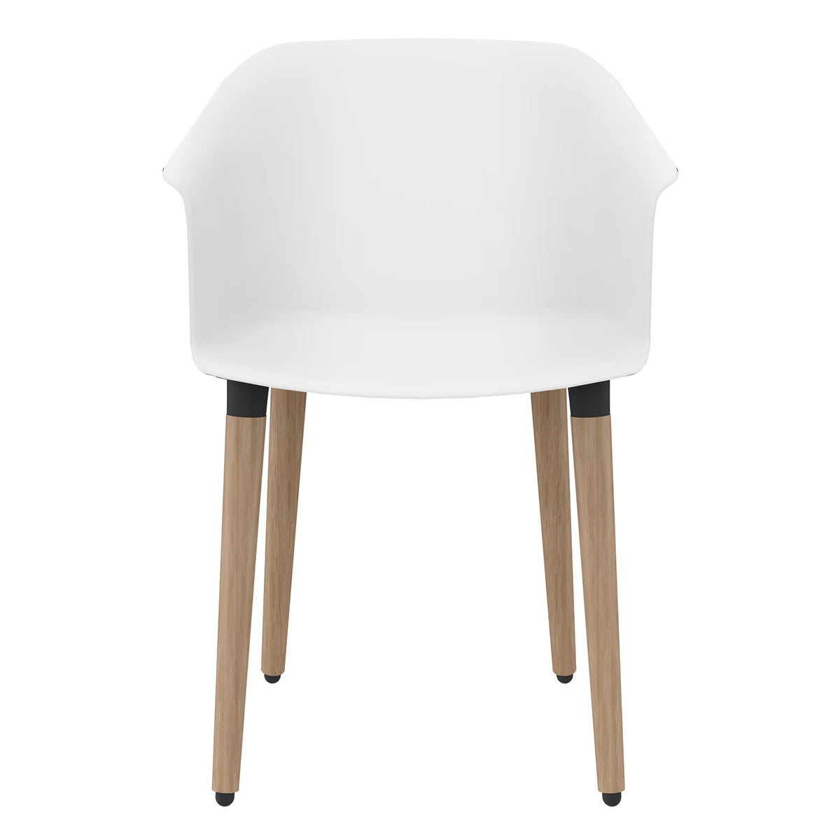 POLYTONE-C Visitor and conference chair | Solid wood frame, white color  - 7 Lightbox Main Image