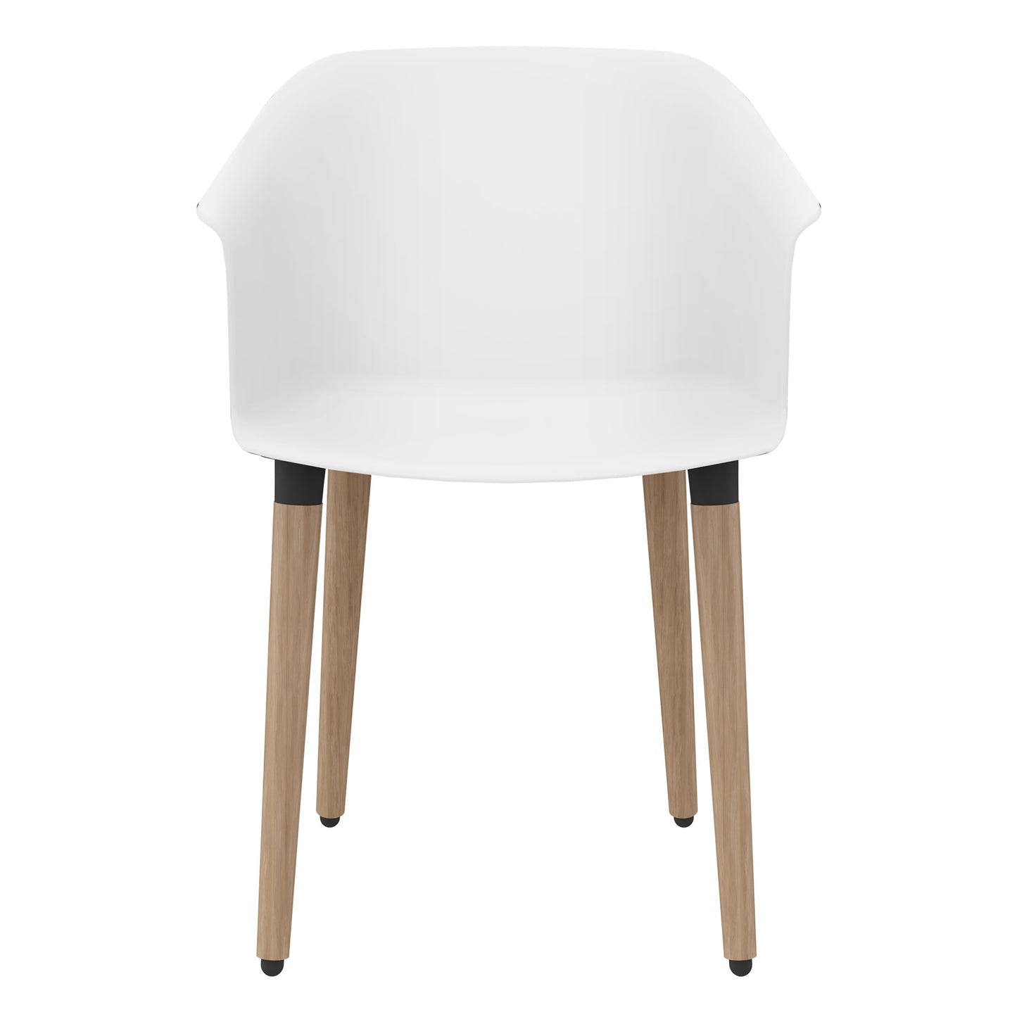 Polytone-C visitor and conference chair | Solid wood frame, color white