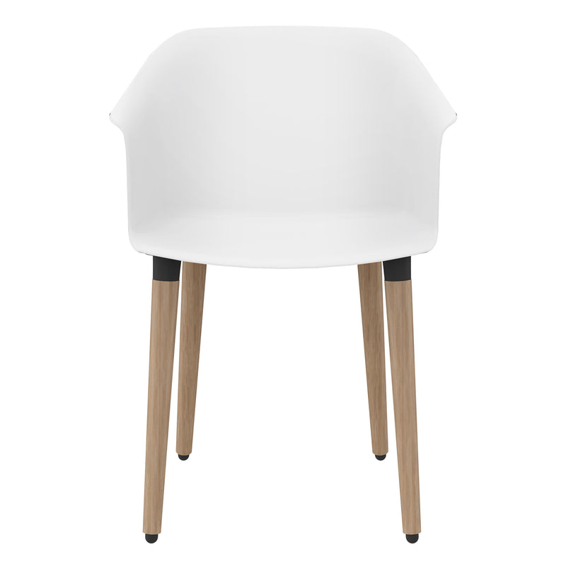 POLYTONE-C Visitor and conference chair | Solid wood frame, white color  - 7 Main Image