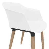 Polytone-C visitor and conference chair | Solid wood frame, color white