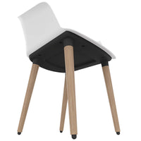 Polytone-C visitor and conference chair | Solid wood frame, color white