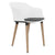 Polytone-C visitor and conference chair | Solid wood frame, color white