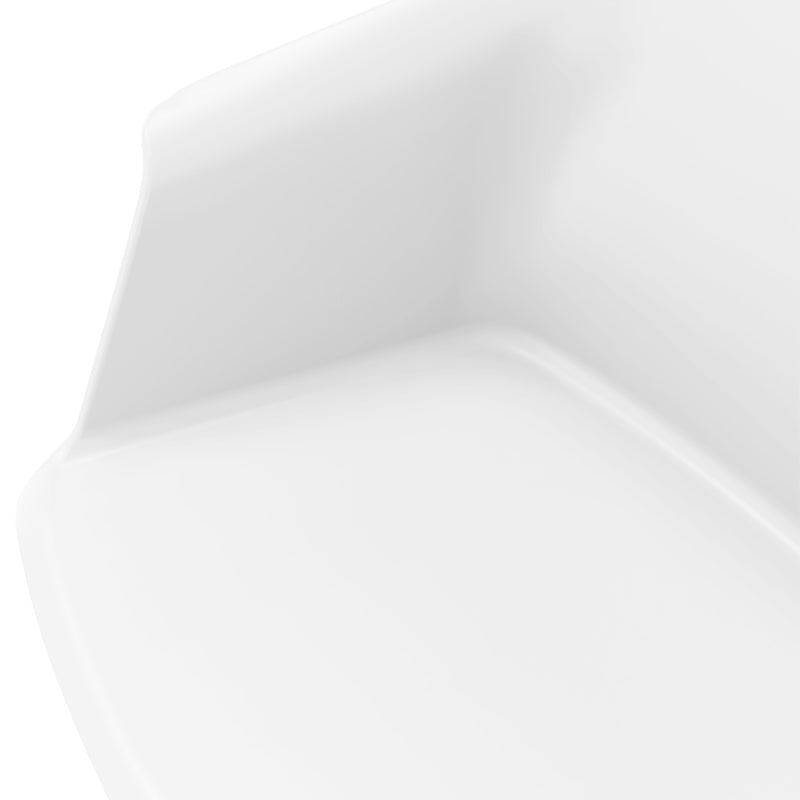 POLYTONE-C Visitor and conference chair | Solid wood frame, white color  - 11 Main Image