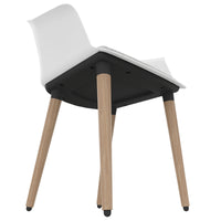 Polytone-C visitor and conference chair | Solid wood frame, color white