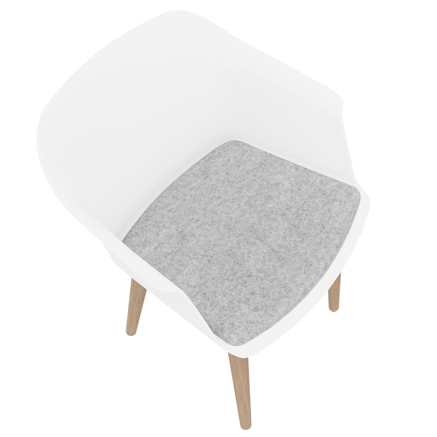 Polytone-C visitor and conference chair | Solid wood frame, color white