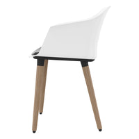 Polytone-C visitor and conference chair | Solid wood frame, color white