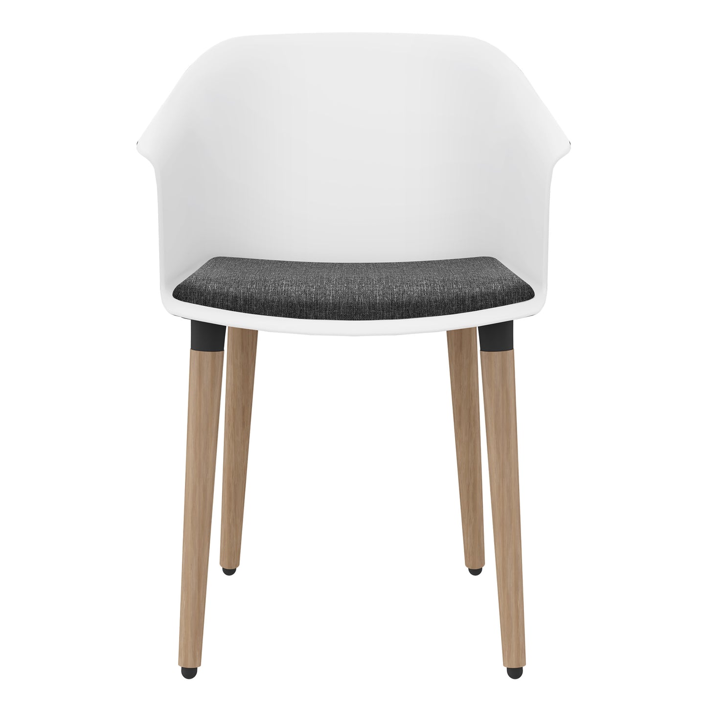 Polytone-C visitor and conference chair | Solid wood frame, color white