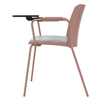 POLYTONE-L visitor and conference chair with folding table, color antique pink