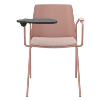 POLYTONE-L visitor and conference chair with folding table, color antique pink