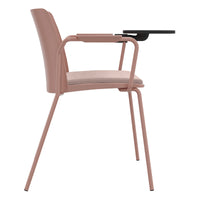 POLYTONE-L visitor and conference chair with folding table, color antique pink