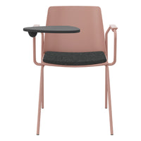 POLYTONE-L visitor and conference chair with folding table, color antique pink